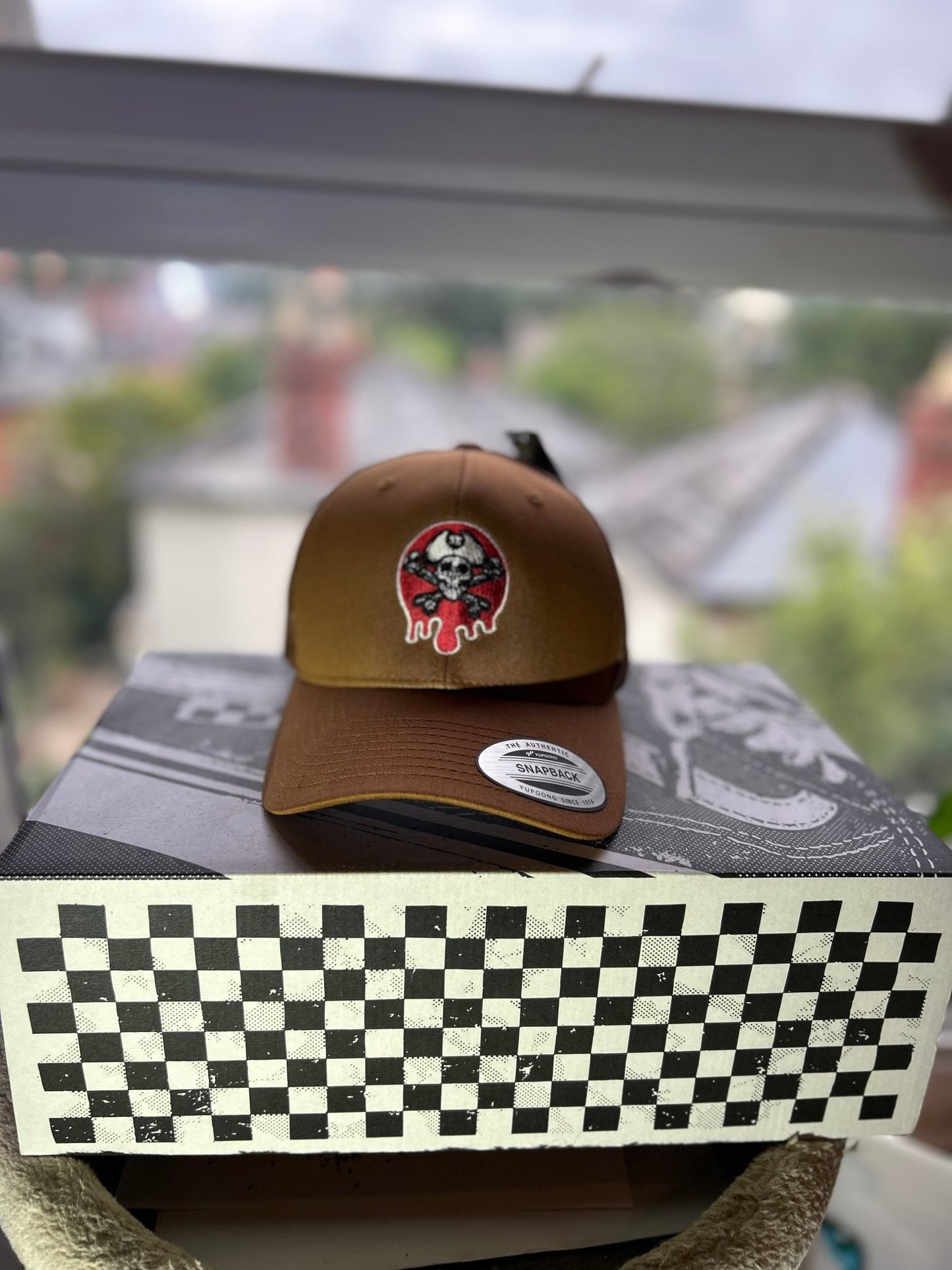 Bocam Carmel Flexfit Trucker Cap – Dripping Skull & Crossbones Logo Snapback Hat - Bocam Gallery