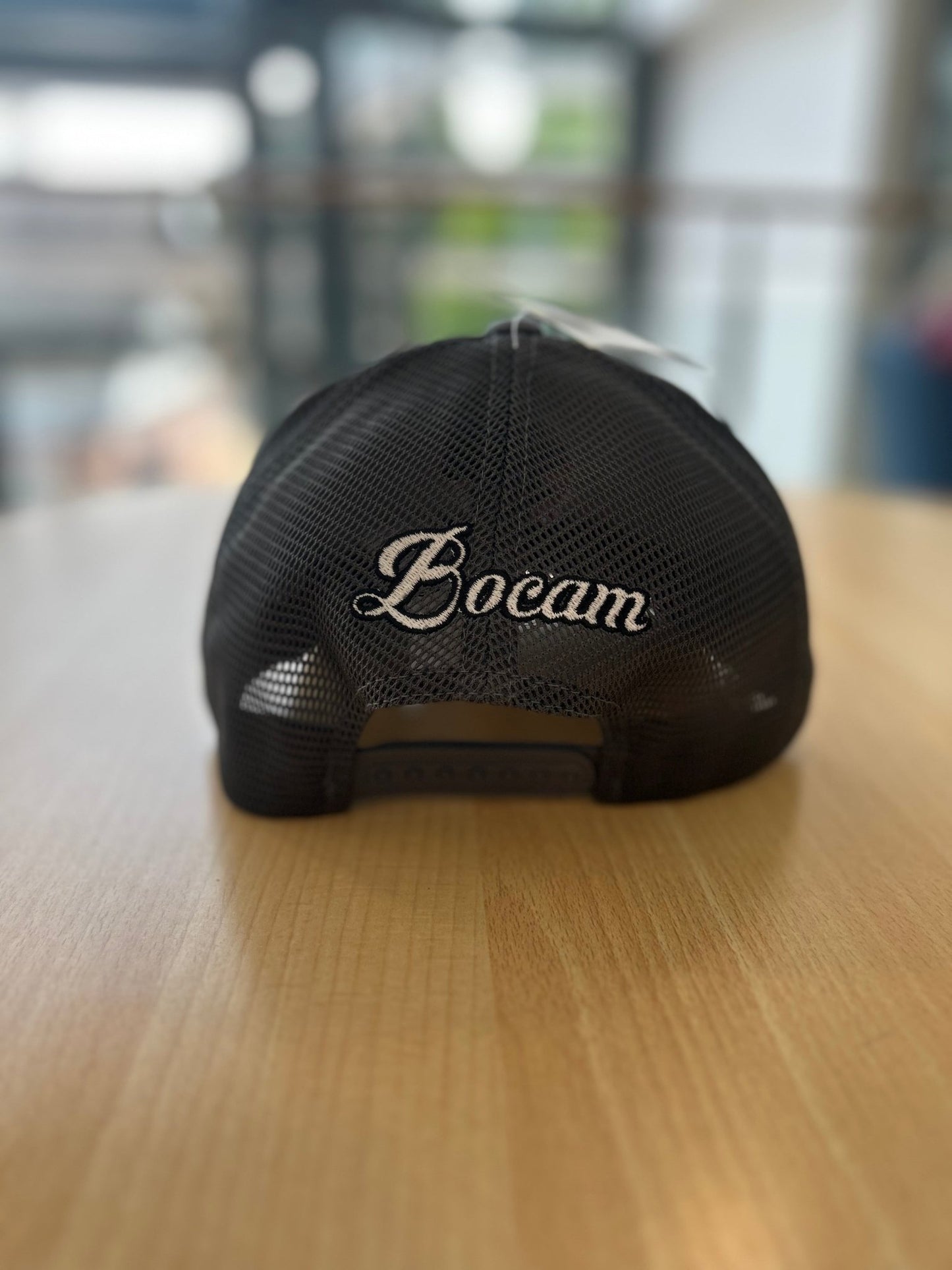 Bocam Grey/Melange Flexfit Trucker Cap – Dripping Skull & Crossbones Logo Snapback Hat - Bocam Gallery