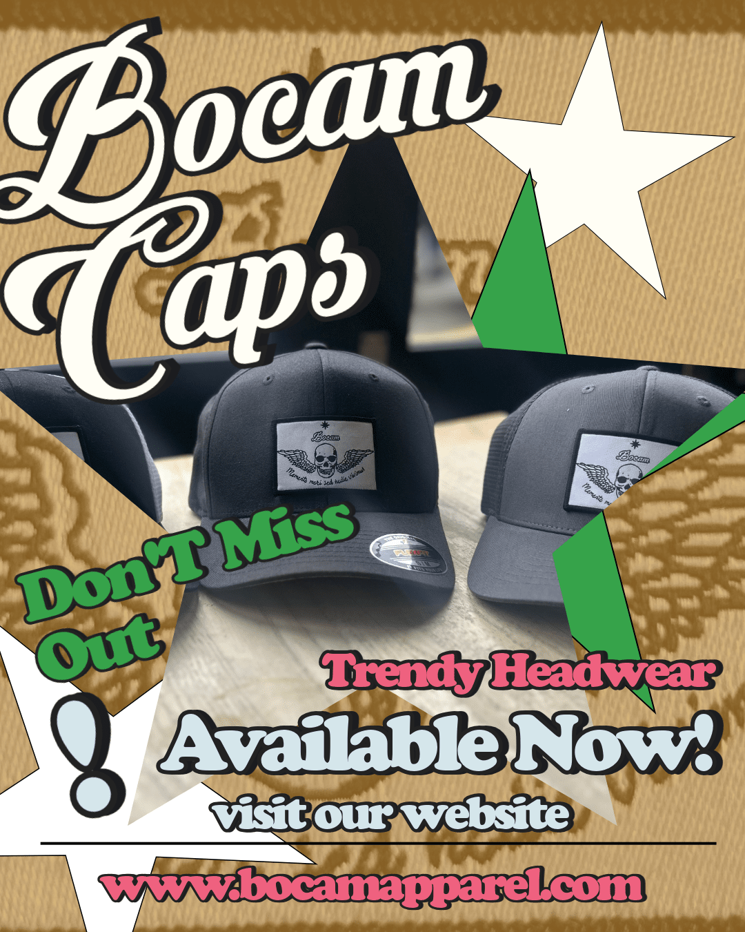 BOCAM 110 Two - Tone Grey/Melange Trucker Cap – Winged Skull “Memento Mori Sed Hodie Vivimus” Trucker cap streetwear by Bocam Gallery – graphic design Baseball caps