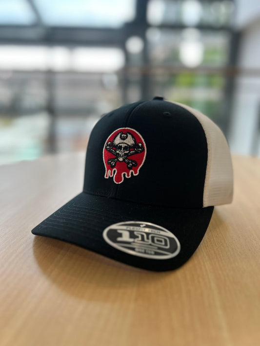 Bocam 2 tone Flexfit trucker cap dripping logo with skull & crossbones - Bocam Gallery