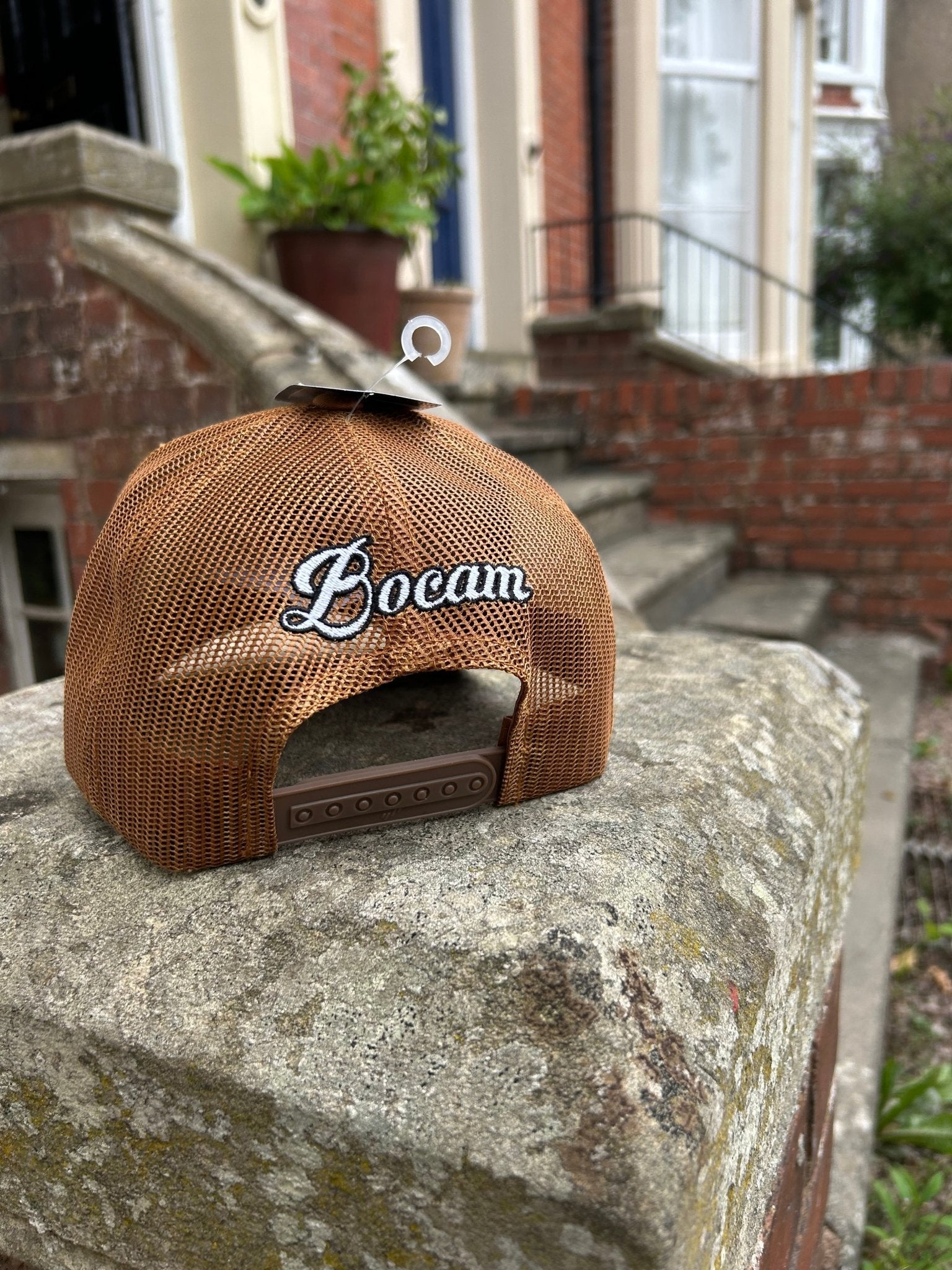 Bocam Carmel Flexfit Trucker Cap – Dripping Skull & Crossbones Logo Snapback Hat - Bocam Gallery