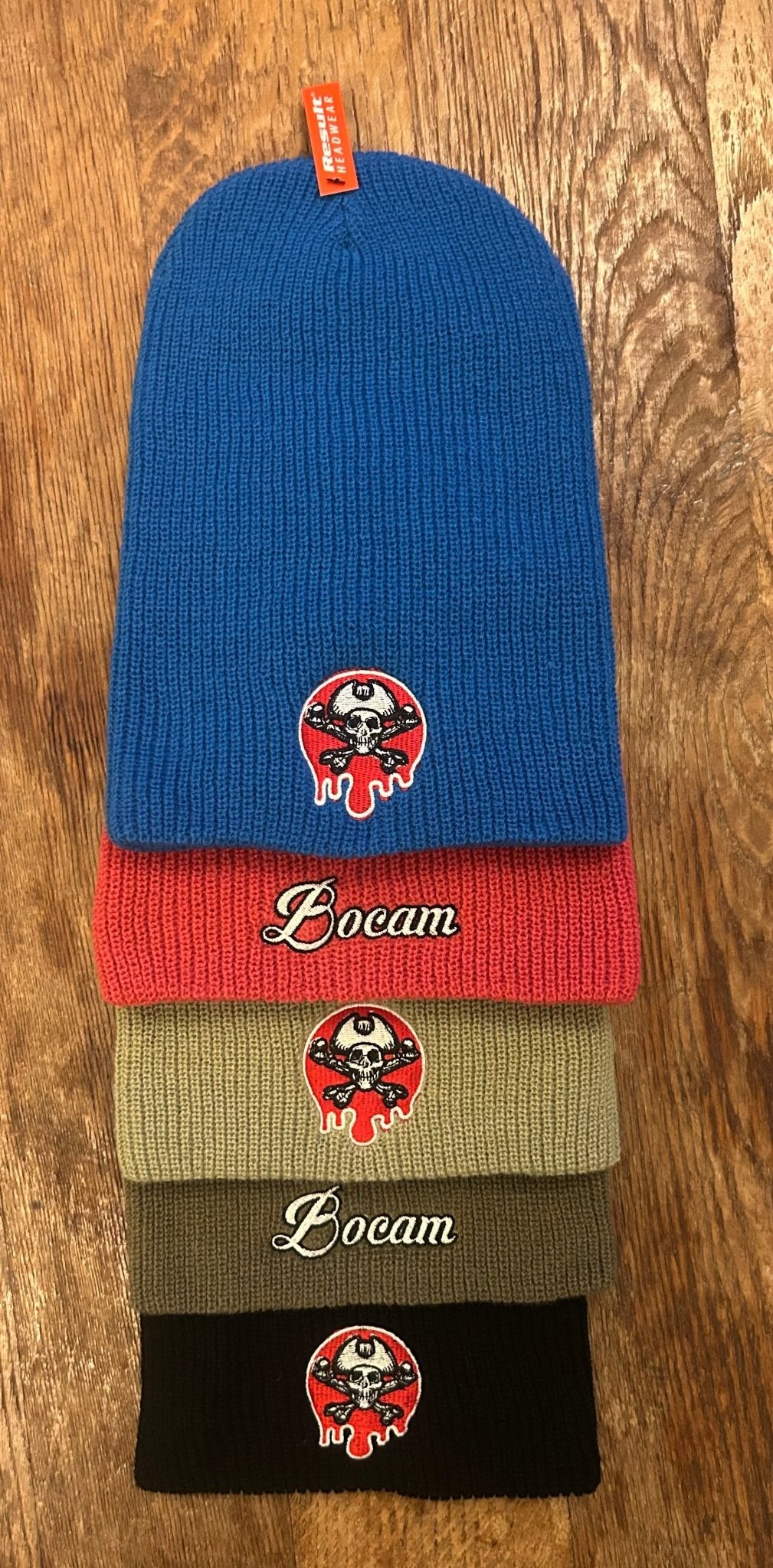 Bocam core softex dripping paint spot embroidered logo slouch beanies - Bocam Gallery