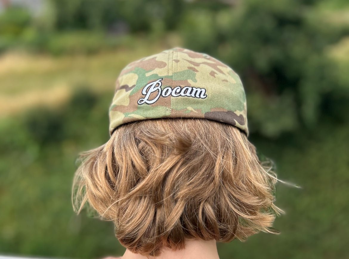 Bocam Flexfit Camouflage Baseball Cap with Dripping Paint Spot skull & crossbones logo - Bocam Gallery