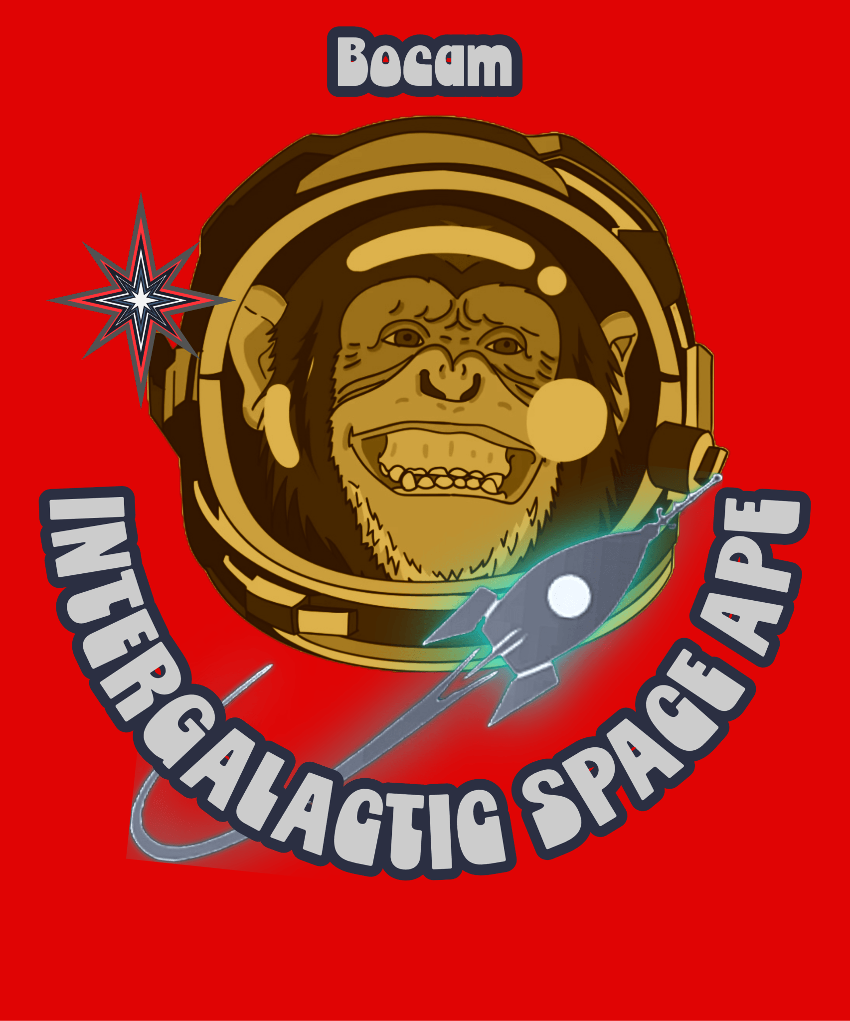Bocam Intergalactic Space Ape T-Shirt – Retro Space Style Tee - Bocam Gallery