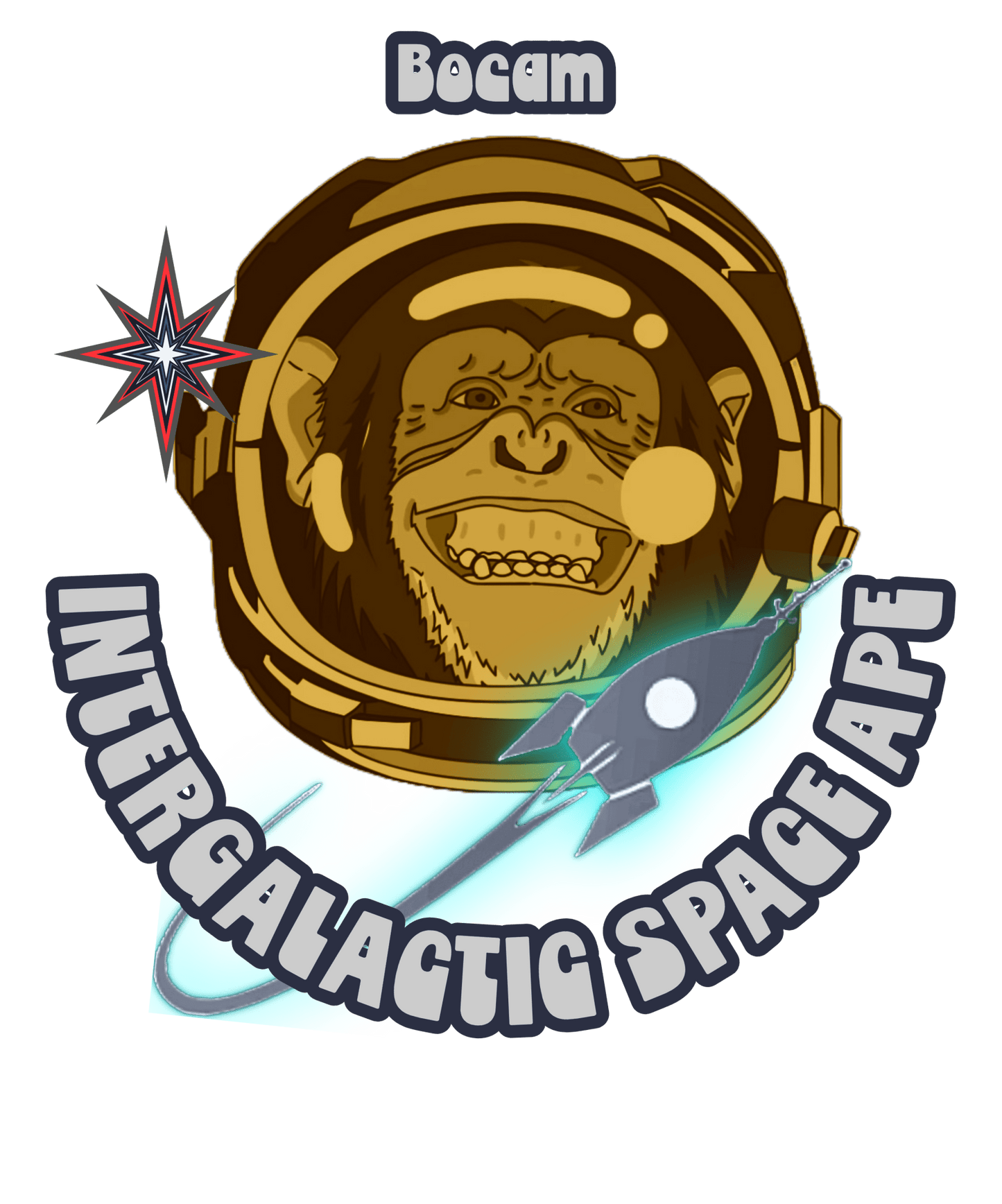 Bocam Intergalactic Space Ape T-Shirt – Retro Space Style Tee - Bocam Gallery