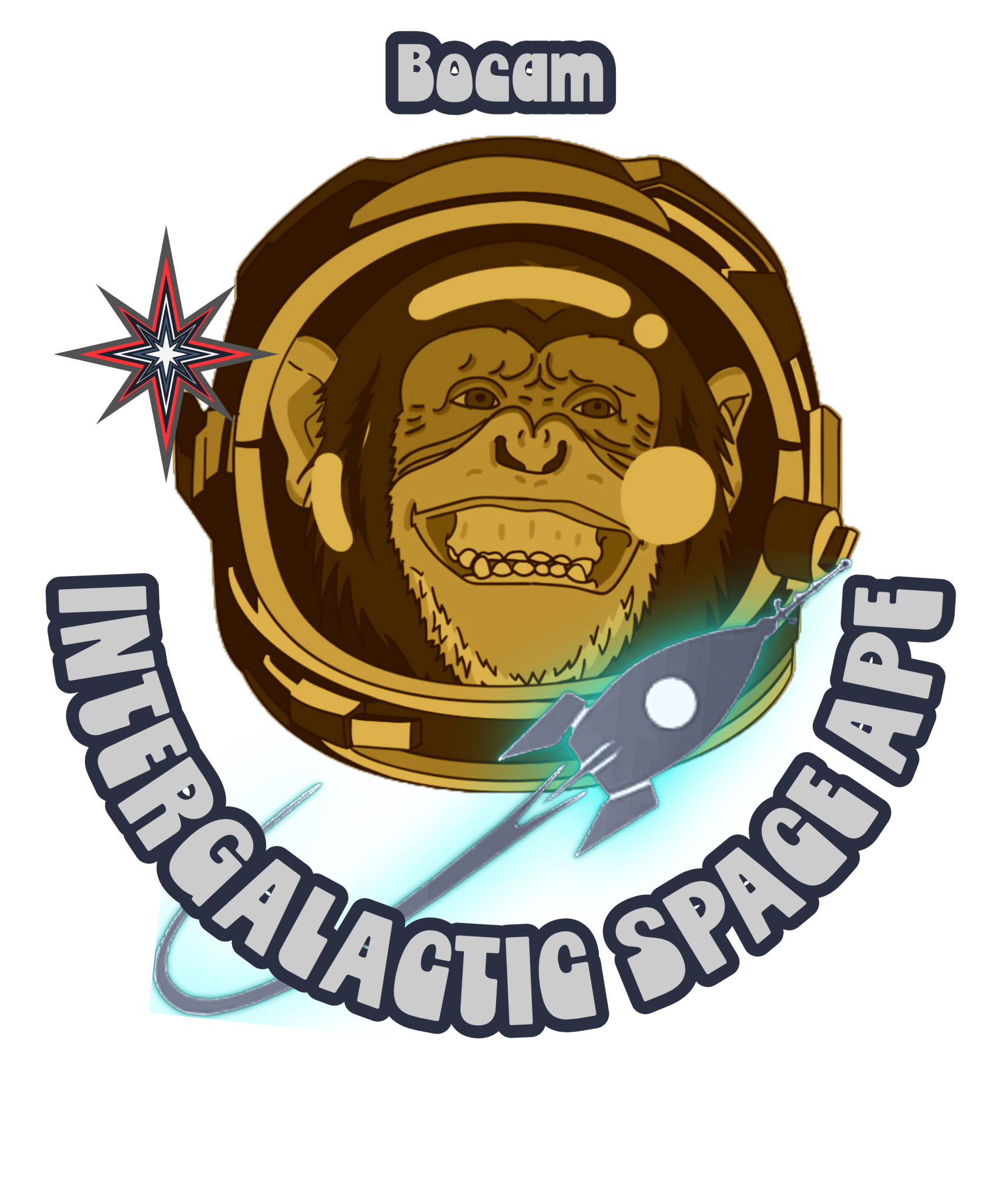 Bocam Intergalactic Space Ape T-Shirt – Retro Space Style Tee - Bocam Gallery