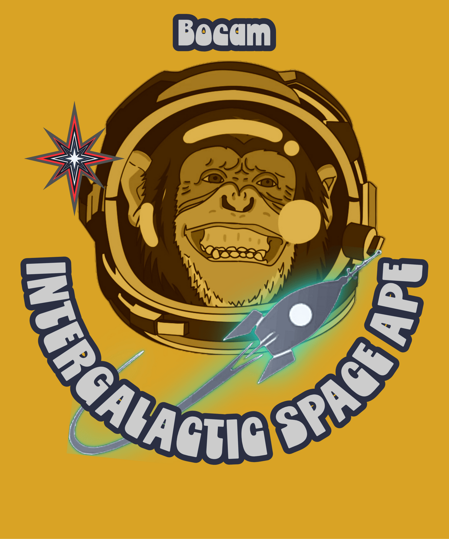 Bocam Intergalactic Space Ape T-Shirt – Retro Space Style Tee - Bocam Gallery