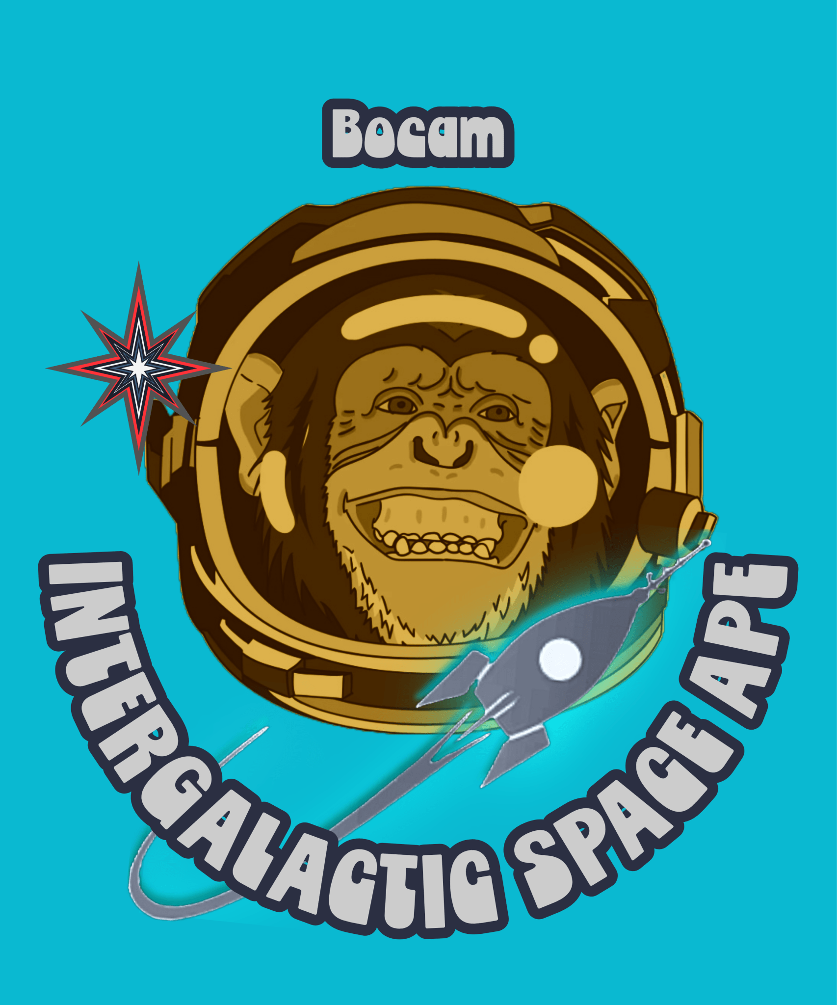 Bocam Intergalactic Space Ape T-Shirt – Retro Space Style Tee - Bocam Gallery
