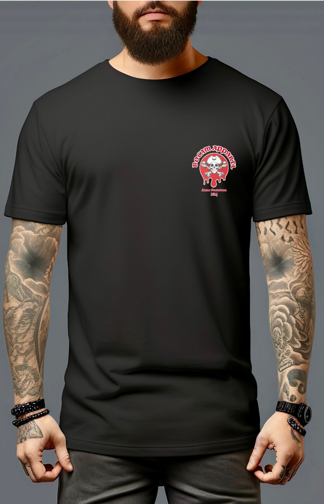 Bocam Pirate Logo T-Shirt – 100% Organic Cotton, Eco - Friendly Streetwear - Bocam Gallery