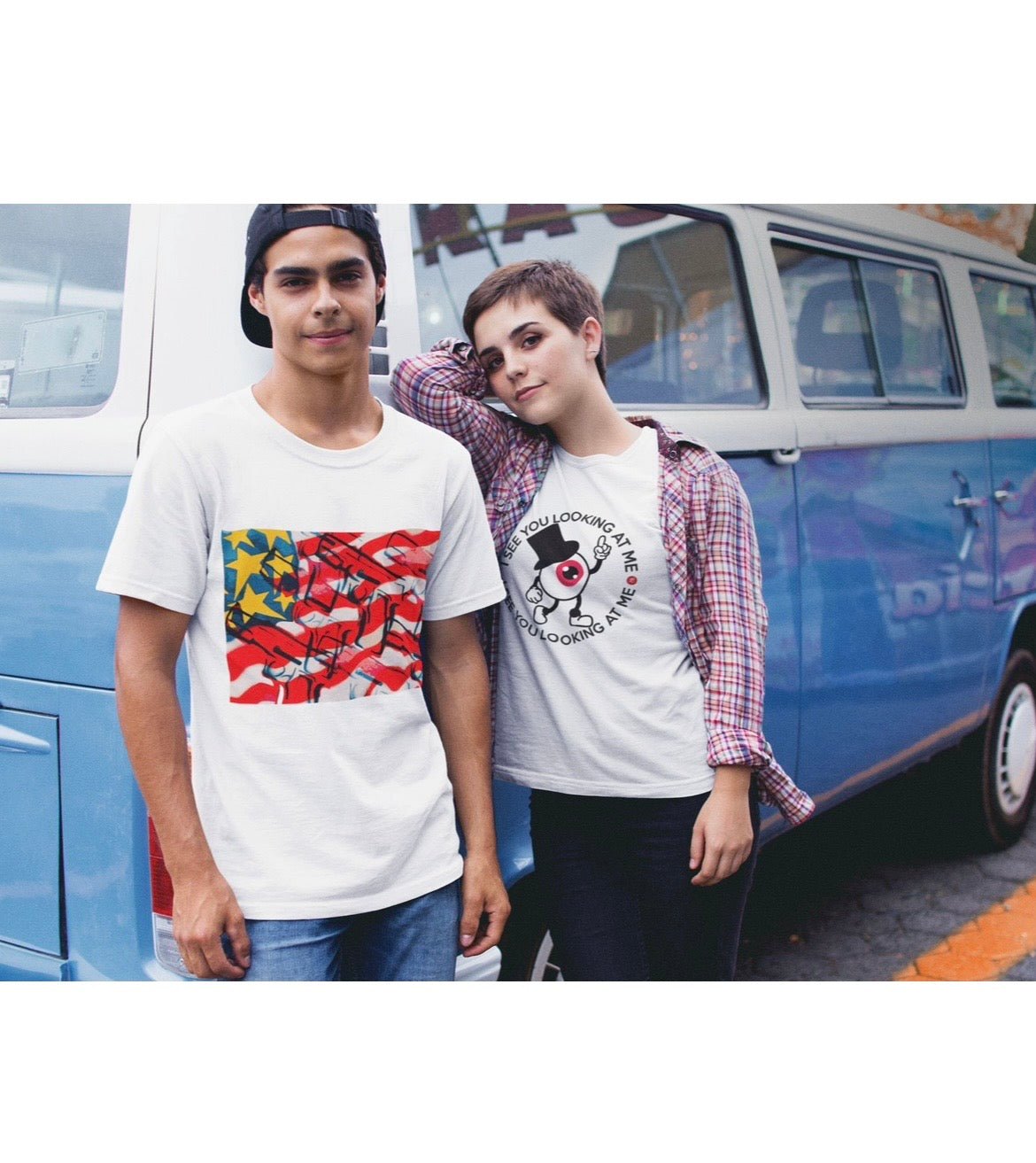 Stars & Stripes ’96 Archive Stencil Tee Graphic T-Shirt streetwear by Bocam Gallery – graphic design 90s streetwear